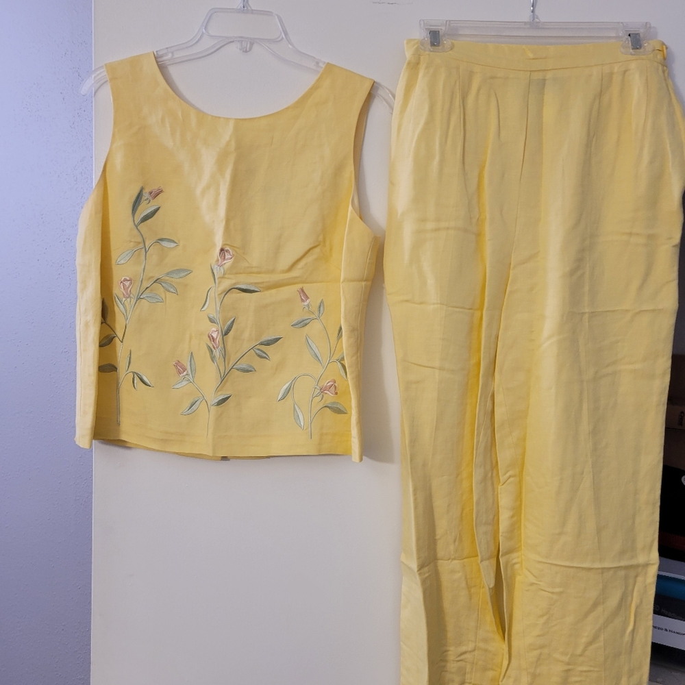 2-piece linen pant suit